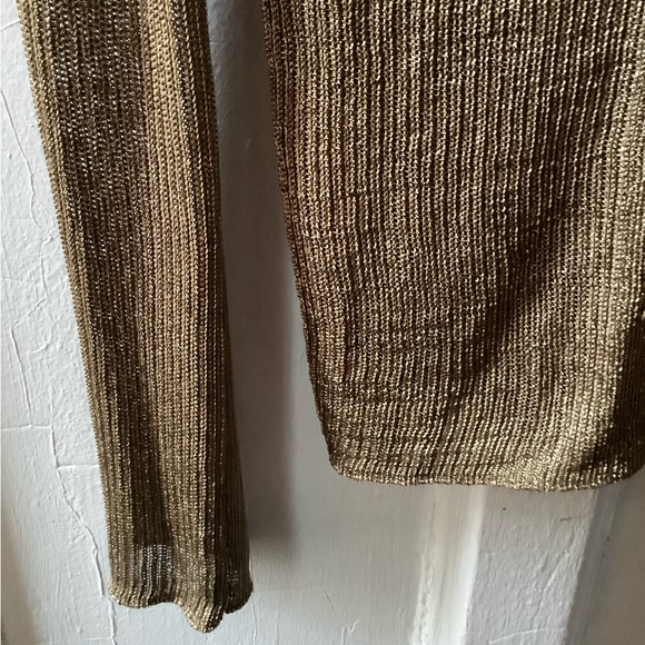 Zara Gold Ribbed Blouse - Picture 2 of 10